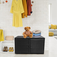 Load image into Gallery viewer, 88 Gallon Garden Patio Rattan Storage Container Box-Black