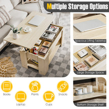 Load image into Gallery viewer, Coffee Table with Lift-up Desktop and Hidden Storage-Natural