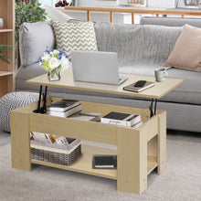Load image into Gallery viewer, Coffee Table with Lift-up Desktop and Hidden Storage-Natural