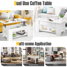 Load image into Gallery viewer, Coffee Table with Lift-up Desktop and Hidden Storage-White