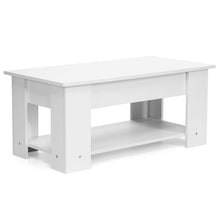 Load image into Gallery viewer, Coffee Table with Lift-up Desktop and Hidden Storage-White