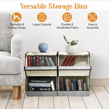 Load image into Gallery viewer, Set of 4 Storage Bins Stackable Cubes with Lid-Black