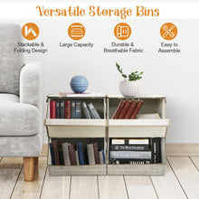 Load image into Gallery viewer, Set of 4 Storage Bins Stackable Cubes with Lid-Brown