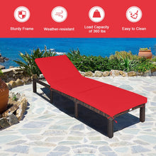 Load image into Gallery viewer, Outdoor Rattan Adjustable Cushioned Chaise-Red