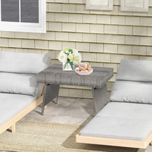 Load image into Gallery viewer, Folding PE Rattan Side Coffee Table Patio Garden Furniture-Gray