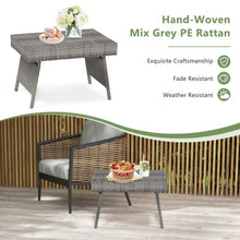 Load image into Gallery viewer, Folding PE Rattan Side Coffee Table Patio Garden Furniture-Gray