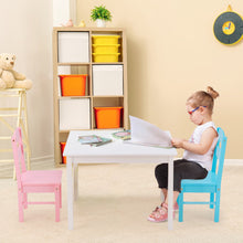 Load image into Gallery viewer, 5 pcs Kids Pine Wood Table Chair Set-Clear