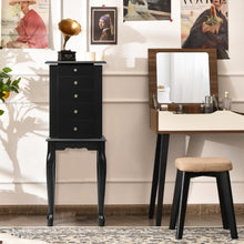 Load image into Gallery viewer, 2 Colors Armoire Storage Standing Jewelry Cabinet with Mirror-Black