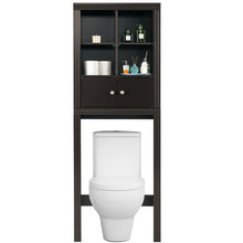 Load image into Gallery viewer, Over the Toilet Storage Cabinet with 4 Open Compartments-Brown