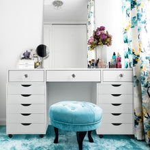 Load image into Gallery viewer, 5 Drawer Dresser Storage Cupboard Chest with Wheels for Home Office