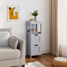 Load image into Gallery viewer, Bathroom Floor Storage Cabinet with 2 Drawers for Small Space-Gray