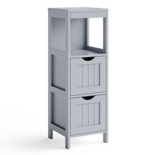 Load image into Gallery viewer, Bathroom Floor Storage Cabinet with 2 Drawers for Small Space-Gray
