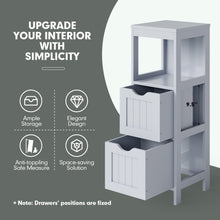 Load image into Gallery viewer, Bathroom Floor Storage Cabinet with 2 Drawers for Small Space-Gray