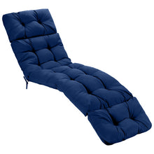 Load image into Gallery viewer, Outdoor Lounge Chaise Cushion with String Ties for Garden Poolside-Navy