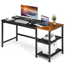 Load image into Gallery viewer, 59 Inch Home Office Computer Desk with Removable Storage Shelves-Black