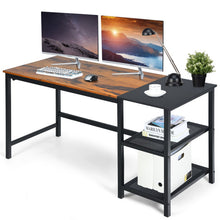 Load image into Gallery viewer, 59 Inch Home Office Computer Desk with Removable Storage Shelves-Rustic Brown