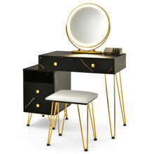 Load image into Gallery viewer, Modern Dressing Table with Storage Cabinet-Black