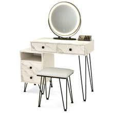 Load image into Gallery viewer, Modern Dressing Table with Storage Cabinet-White