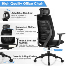 Load image into Gallery viewer, High Back Mesh Office Chair Swivel Reclining Task Chair with Clothes Hanger
