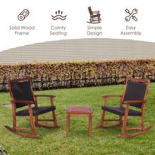 Load image into Gallery viewer, 3 Pieces Acacia Wood Patio Rocking Chair Set with Side Table