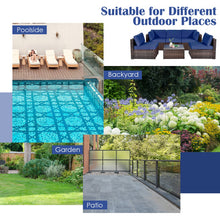 Load image into Gallery viewer, 6 Pieces Patio Rattan Furniture Set with Cushions and Glass Coffee Table-Navy