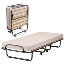 Load image into Gallery viewer, Portable Folding Bed with Foam Mattress and Sturdy Metal Frame Made in Italy-Beige
