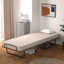 Load image into Gallery viewer, Portable Folding Bed with Foam Mattress and Sturdy Metal Frame Made in Italy-Beige