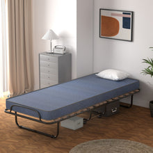 Load image into Gallery viewer, Portable Folding Bed with Foam Mattress and Sturdy Metal Frame Made in Italy-Navy