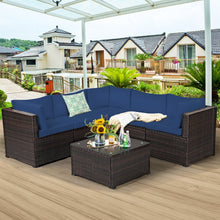 Load image into Gallery viewer, 6 Pieces Patio Furniture Sofa Set with Cushions for Outdoor-Navy