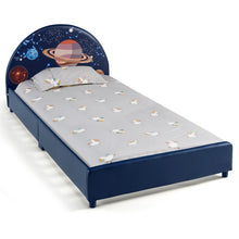 Load image into Gallery viewer, Children Twin Size Upholstered Platform Single Bed