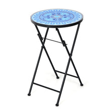 Load image into Gallery viewer, 14 Inch Round End Table with Ceramic Tile Top