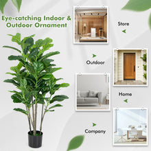 Load image into Gallery viewer, 51 Inches 2-Pack Artificial Fiddle Leaf Fig Tree for Indoor and Outdoor