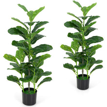 Load image into Gallery viewer, 2-Pack Artificial Fiddle Leaf Fig Tree for Indoor and Outdoor