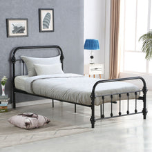 Load image into Gallery viewer, Twin Size Wood Slats Steel Bed Frame