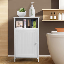 Load image into Gallery viewer, Bathroom Freestanding Adjustable Shelf Floor Storage Cabinet-White