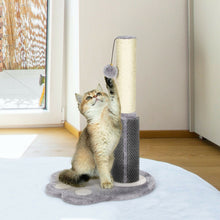 Load image into Gallery viewer, 20.5 inch Tall Cat Scratching Post Claw Scratcher with Sisal Rope and Plush Ball-Gray