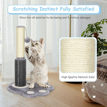 Load image into Gallery viewer, 20.5 inch Tall Cat Scratching Post Claw Scratcher with Sisal Rope and Plush Ball-Gray