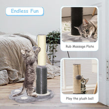 Load image into Gallery viewer, 20.5 inch Tall Cat Scratching Post Claw Scratcher with Sisal Rope and Plush Ball-Gray