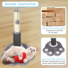 Load image into Gallery viewer, 20.5 inch Tall Cat Scratching Post Claw Scratcher with Sisal Rope and Plush Ball-Gray