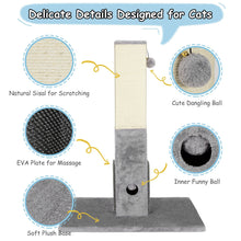 Load image into Gallery viewer, 31 inch Tall Cat Scratching Post Claw Scratcher with Sisal Rope and 2 plush Ball-Gray