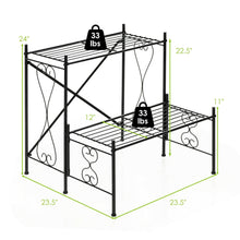 Load image into Gallery viewer, 2-Tier Metal Plant Stand Garden Shelf