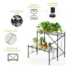 Load image into Gallery viewer, 2-Tier Metal Plant Stand Garden Shelf