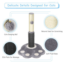 Load image into Gallery viewer, 20.5 inch Tall Cat Scratching Post Claw Scratcher with Sisal Rope and Plush Ball-Gray
