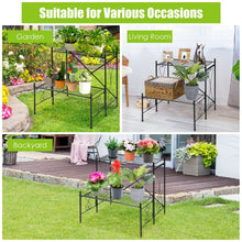Load image into Gallery viewer, 2-Tier Metal Plant Stand Garden Shelf