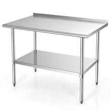 Load image into Gallery viewer, Stainless Steel Table for Prep and Work with Backsplash-30 x 48 inch