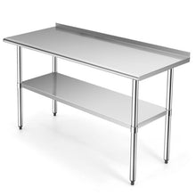 Load image into Gallery viewer, Stainless Steel Table for Prep and Work with Backsplash-24 x 60 inch