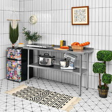 Load image into Gallery viewer, Stainless Steel Table for Prep and Work with Backsplash-24 x 60 inch