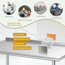 Load image into Gallery viewer, Stainless Steel Table for Prep and Work with Backsplash-24 x 60 inch