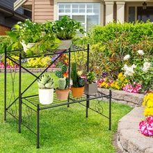 Load image into Gallery viewer, 2-Tier Metal Plant Stand Garden Shelf