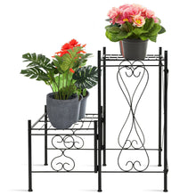 Load image into Gallery viewer, 2-Tier Metal Plant Stand Garden Shelf